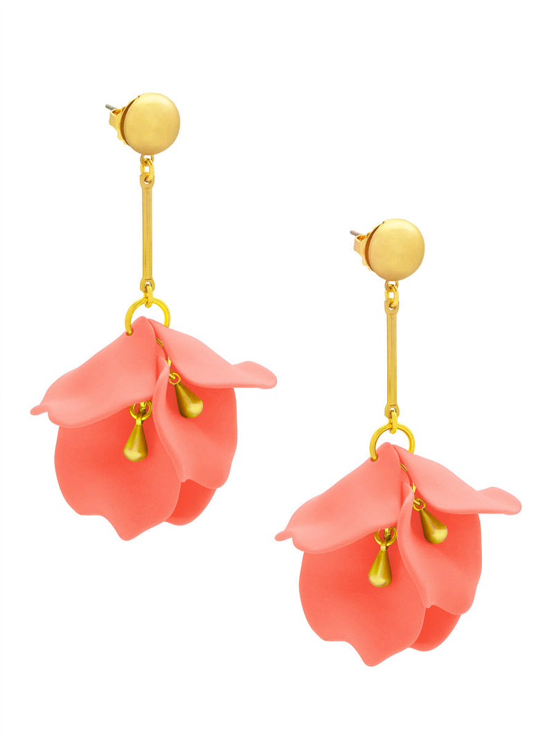 Flower Petal Resin Drop Earring