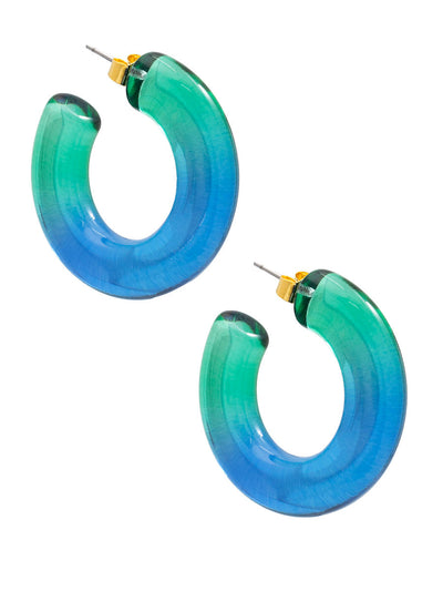 Chunky Ombre Lucite Open Hoop Earring