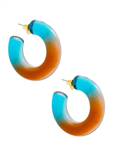 Chunky Ombre Lucite Open Hoop Earring