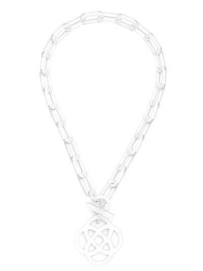 Resin Quatrefoil Link Collar Necklace