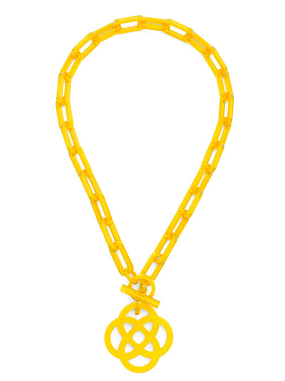 Resin Quatrefoil Link Collar Necklace