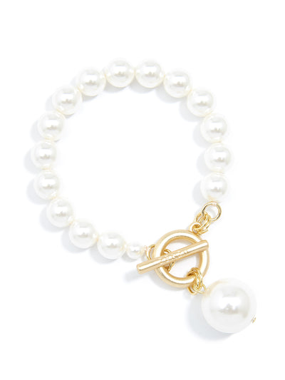 Pearl Charm and Toggle Bracelet