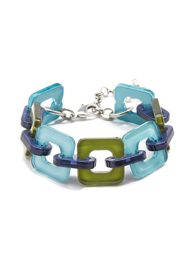 Box Out Bracelet - aqua and multi 