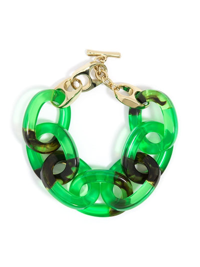 Linked Up Resin Bracelet - Green