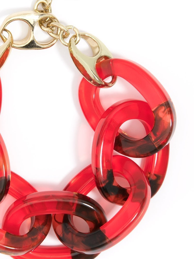 Linked Up Resin Bracelet - Red