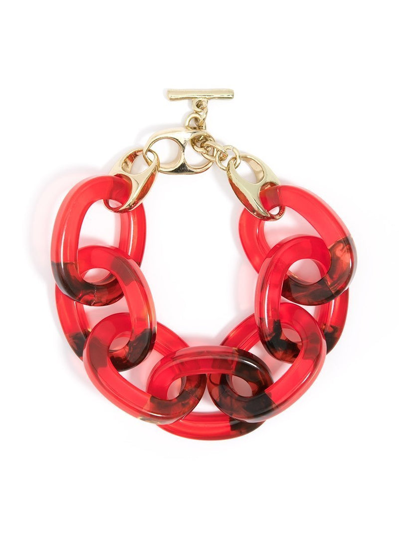 Linked Up Resin Bracelet - Red