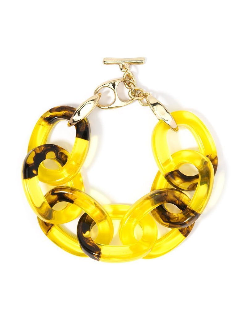 Linked Up Resin Bracelet - Yellow