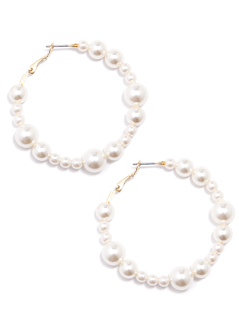 Beaded Pearl Statement Earring