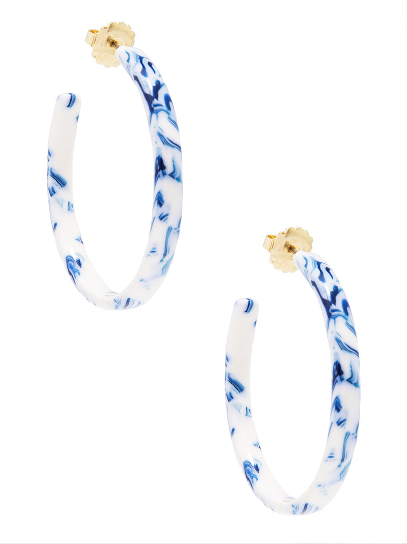 Porcelain Pattern Hoop Earring