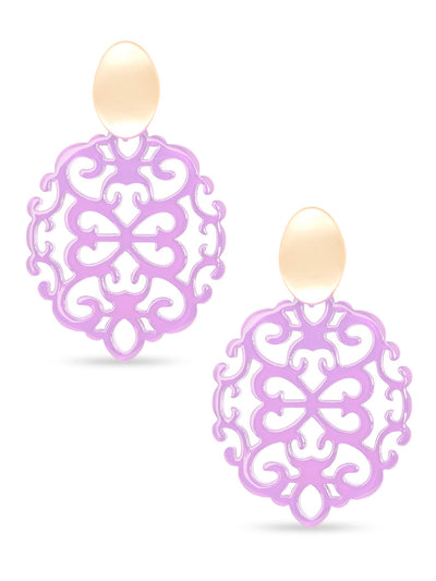 Modern Damask Pattern Resin Drop Earring