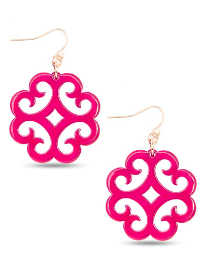 Circular Wave Pattern Resin Drop Earring