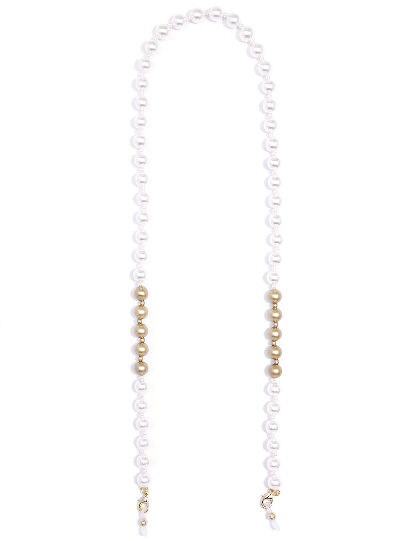 Matte Gold and Pearl Eyeglass Chain