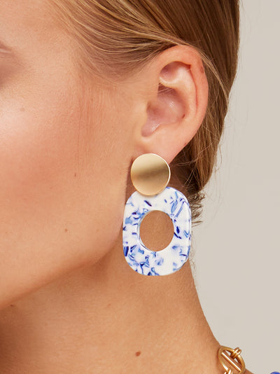 Porcelain Pattern Acetate Drop Earring