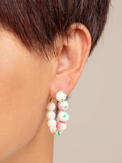 Small Mixed Beads Hoop Earring